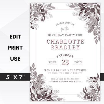 vintage birthday invitation